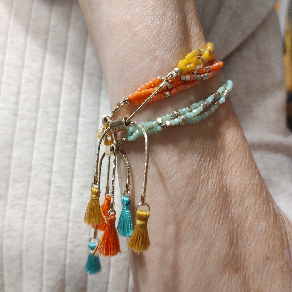 Set of 3 Loft slider tassel bracelets
